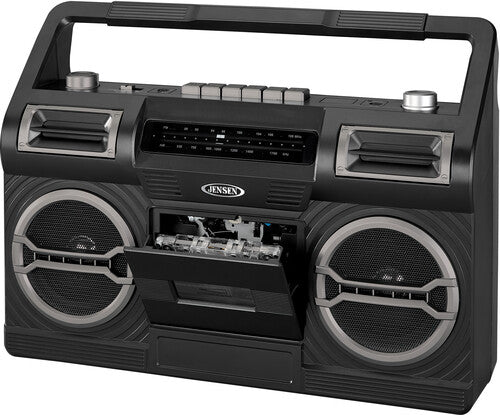 Jensen MCR-500 Portable Boombox Cassette Player/Recorder with AM/FM Radio – Black