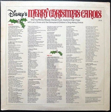 Mickey Mouse, Donald Duck, Goofy, Chip 'n' Dale With Larry Groce And The Disneyland Children's Sing-Along Chorus – Disney's Merry Christmas Carols (New) - Maple City Music
