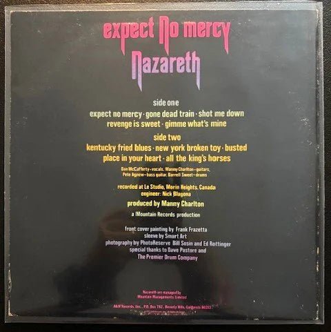 Nazareth – Expect No Mercy (LP, Pitman Pressing, 1977, A&M Records SP-4666) - Maple City Music