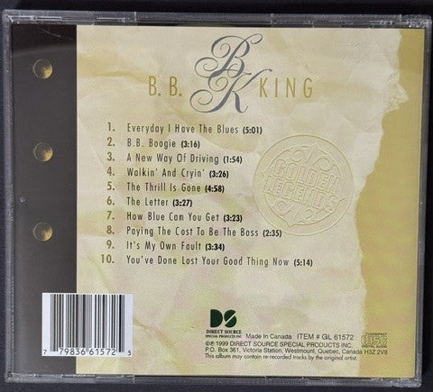 B.B. King – Golden Legends B. B. King (CD, 1999, Direct Source Special Products Inc. GL 61572, Limited Edition Reissue)