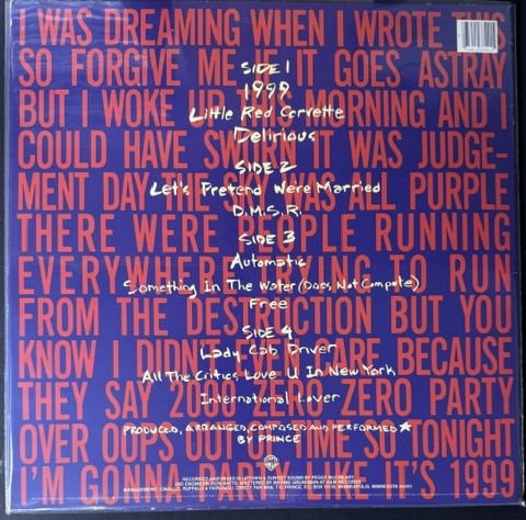 Prince – 1999 (2 LP, Album, Specialty Pressing, 1982, Warner Bros. Records 9 23720-1 F)