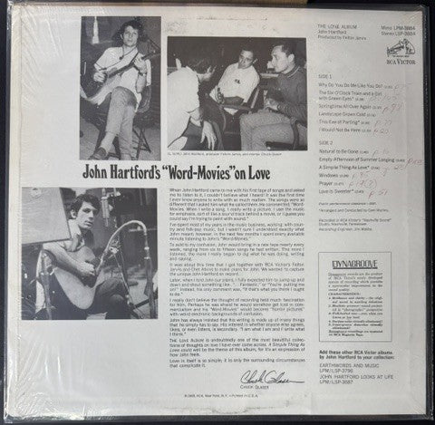 John Hartford – The Love Album (LP, Album, Reissue, Stereo, RCA Victor LSP-3884)