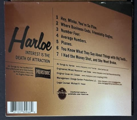 Harloe – Interest Is The Death Of Attraction (CD, 2007, Prestigious)