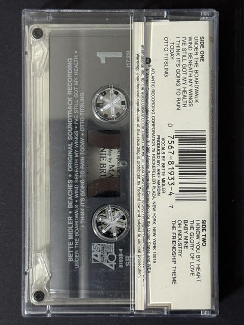 Bette Midler – Beaches (Original Soundtrack Recording) (Cassette, 1988, Atlantic A4 81933, Columbia House Club Edition)