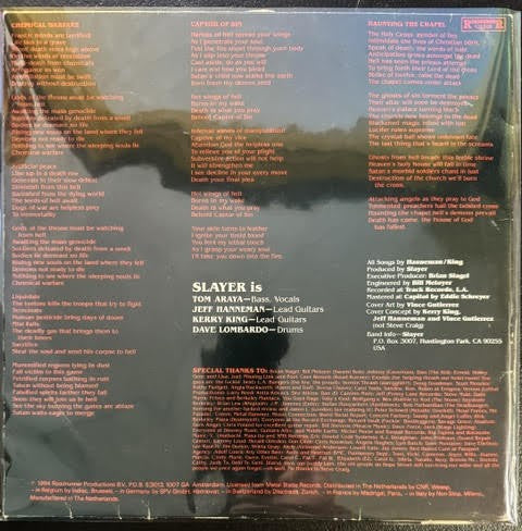 Slayer – Haunting The Chapel (Vinyl 12" EP, 1984, Roadrunner Records RR 125508, Europe, 45 RPM)