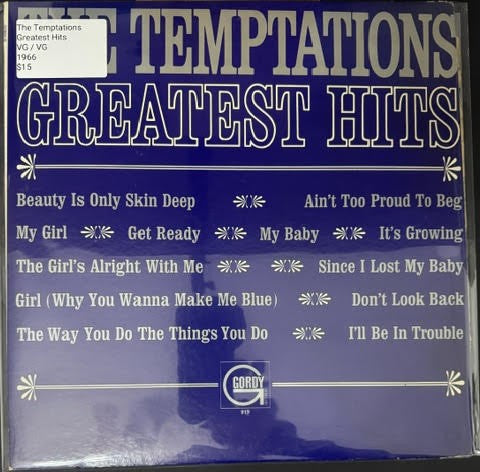 The Temptations – The Temptations Greatest Hits (Vinyl LP, 1966, Gordy GLP 919, Mono, Rockaway Pressing)