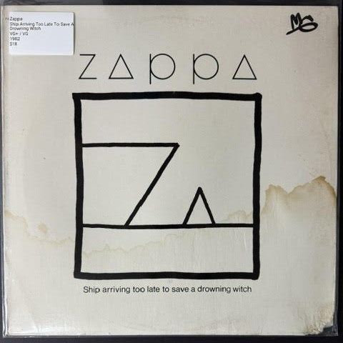 Zappa – Ship Arriving Too Late To Save A Drowning Witch (Vinyl, 1982, Barking Pumpkin Records FW 38066, Terre Haute / Pitman Split)