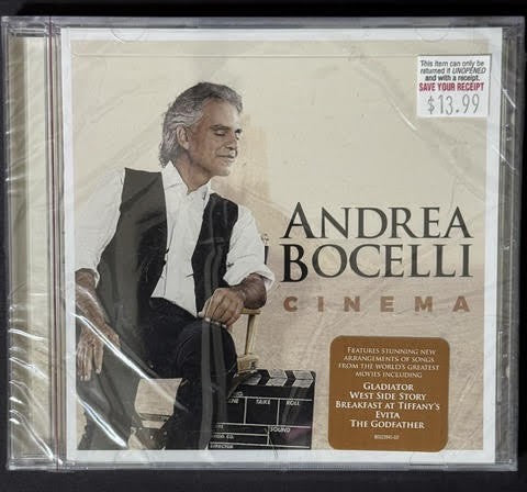 Andrea Bocelli – Cinema (CD, 2015, Sugar / Almud / Verve Records B0023945-02, US Edition, Sealed)
