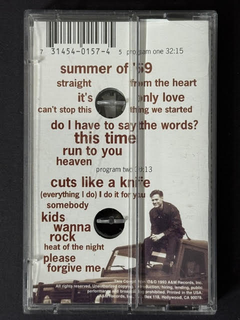 Bryan Adams – So Far So Good (Cassette, 1993, A&M Records 31454 0157 4, CrO₂)