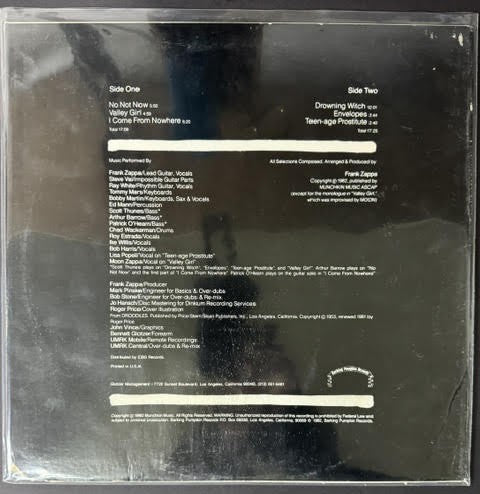 Zappa – Ship Arriving Too Late To Save A Drowning Witch (Vinyl, 1982, Barking Pumpkin Records FW 38066, Terre Haute / Pitman Split)