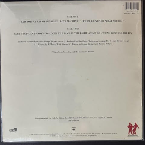 Wham! U.K. – Fantastic (LP, 1983, Columbia BFC 38911, Sterling Mastering)