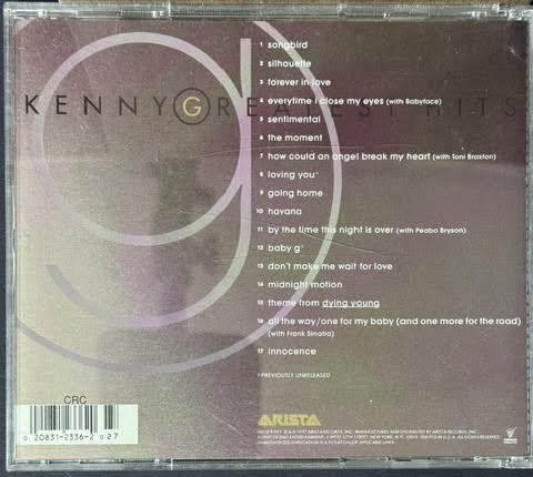 Kenny G – Greatest Hits (CD, Compilation, Columbia House Club Edition, 1997, Arista ARCD 8991)