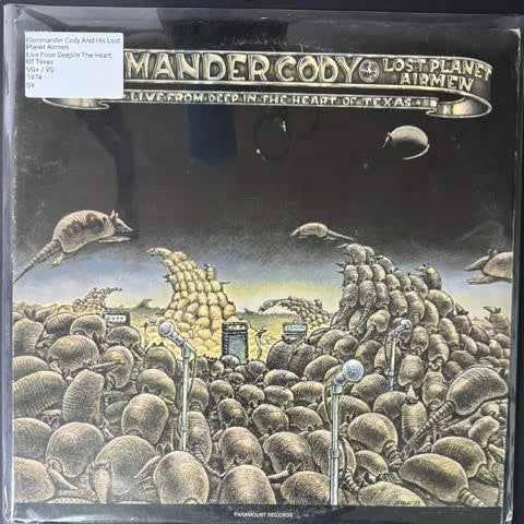 Commander Cody And His Lost Planet Airmen – Live From Deep In The Heart Of Texas (Vinyl, 1974, Paramount Records PAS 1017, PRC Pressing)