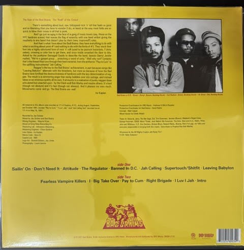 Bad Brains – Bad Brains (Vinyl LP, 2021, Bad Brains Records / ORG Music ORGM-2179, Remastered)