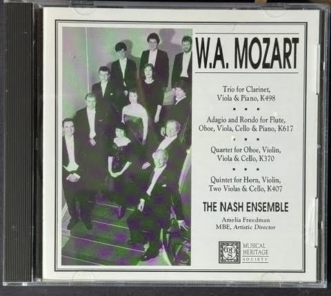 The Nash Ensemble – W.A. Mozart: Trio K.498 • Adagio And Rondo K.617 • Quartet K.370 • Quintet K.407 (CD, Musical Heritage Society 513138K, US)