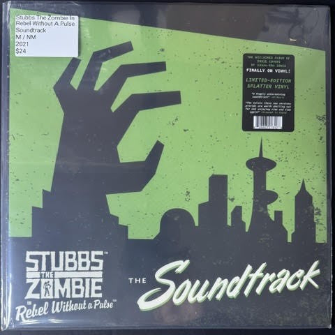 Various – Stubbs The Zombie In Rebel Without A Pulse - The Soundtrack (LP, Compilation, Limited Edition, Reissue, Clear w Green Splatter, 2021, Shout! Factory SF 21842)
