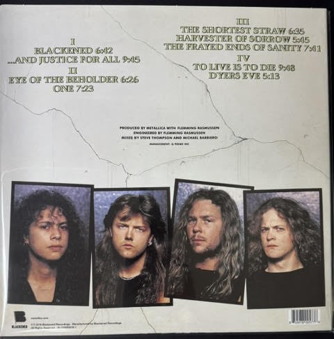 Metallica – ...And Justice For All (2-LP Album, Reissue, Remastered, 180-Gram Vinyl, 2018, Blackened BLCKND007R-1)
