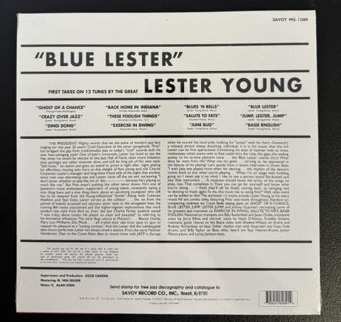 Lester Young – Blue Lester (Vinyl, LP, Record Store Day, Compilation, Limited Edition, Reissue, 2016, Savoy Records MG-12068)