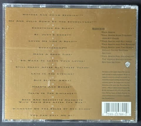 Paul Simon – Negotiations And Love Songs 1971-1986 (CD, 1988, Warner Bros. Records 9 25789-2, Specialty Records Corporation Pressing)