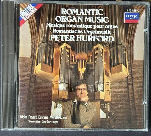 Peter Hurford – Romantic Organ Music (CD, 1983, Argo 410 165-2, Europe, Stereo)