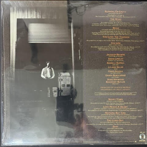 Jackson Browne – Running On Empty (Vinyl LP, 1977, Asylum Records 6E-113)
