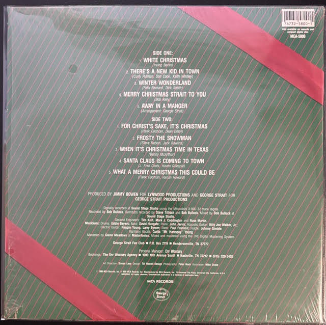 George Strait – Merry Christmas Strait To You (LP, Album, Pinckneyville Pressing, 1986, MCA Records MCA-5800)