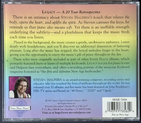 Steven Halpern – Legacy (CD, Album, 1987, Steven Halpern’s Inner Peace Music SRXD 7858)