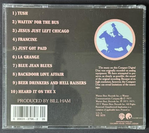 ZZ Top – The Best Of ZZ Top (CD, Warner Bros. Records W2 3273, Columbia House Club Edition)