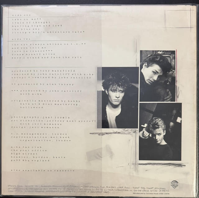 a-ha – Hunting High And Low (LP, Album, Club Edition, 1985, Warner Bros. Records W1-25300)
