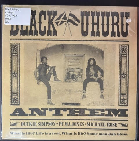 Black Uhuru – Anthem (LP, 1983, Island Records ILPS 9769, Original Unedited UK Version)