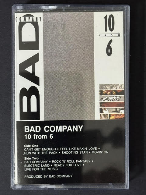 Bad Company – 10 From 6 (Cassette, 1985, Atlantic 7 81625-4, SR, Transparent, Dolby HX Pro)