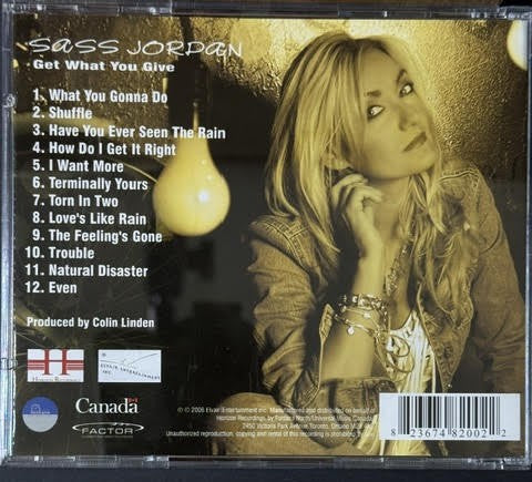 Sass Jordan – Get What You Give (CD, Album, 2006, Horizon Recordings HRCD 8200)