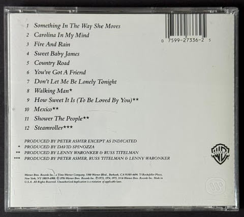 James Taylor – Greatest Hits (CD, Warner Bros. Records 3113-2, U.S. Reissue)