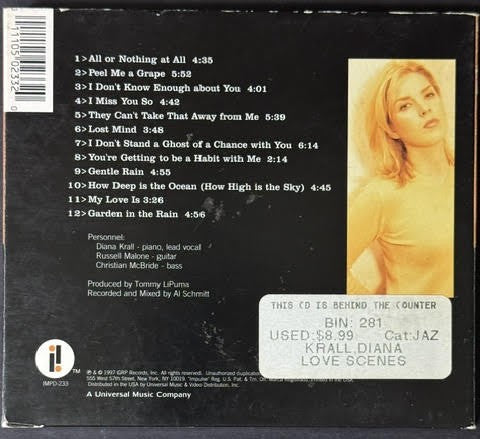 Diana Krall – Love Scenes (CD, 1997, Impulse! IMPD-233, Digipak)