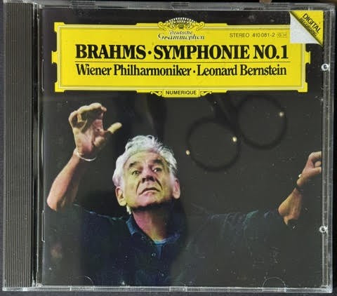 Johannes Brahms – Symphony No. 1 in C Minor, Op. 68 – Wiener Philharmoniker / Leonard Bernstein (CD, 1983, Deutsche Grammophon 410 081-2, West Germany)
