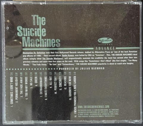 The Suicide Machines – The Suicide Machines (CD, 2000, Hollywood Records PRCD-62189-2, Advance Promo)