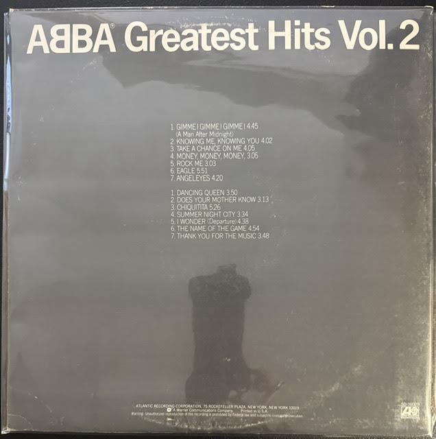 ABBA – Greatest Hits Vol. 2 (LP, Compilation, 1979, Atlantic SD 16009)