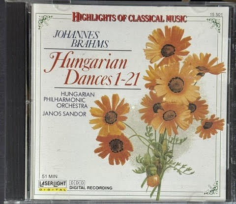 Johannes Brahms – Hungarian Dances 1-21 – Hungarian Philharmonic Orchestra / János Sándor (CD, 1988, LaserLight Digital 15 501, US)