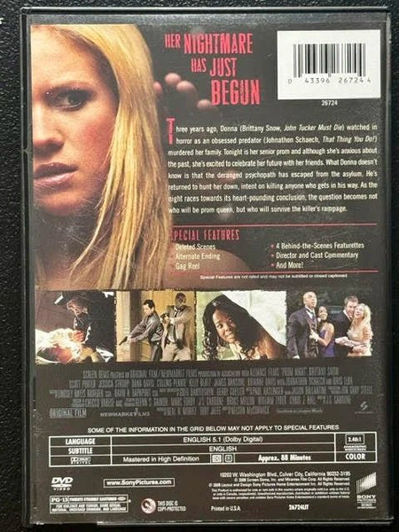 Prom Night – Original Theatrical Version (DVD, 2008, Sony Pictures / Screen Gems) - Maple City Music