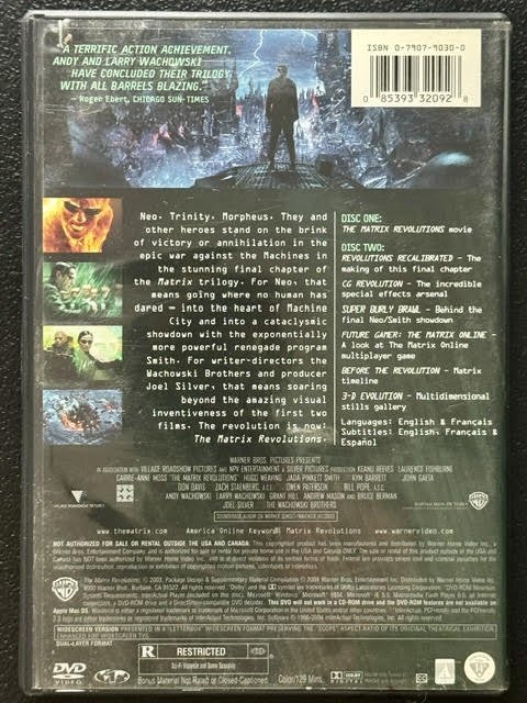 The Matrix Revolutions – 2-Disc Widescreen Edition (DVD, 2003, Warner Bros.) - Maple City Music