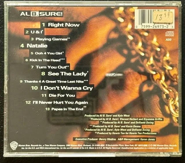Al B. Sure! – Sexy Versus (CD, 1992, Warner Bros. Records 9 26973-2) - Maple City Music