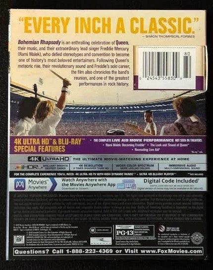 Bohemian Rhapsody (4K Ultra HD + Blu-ray + Digital HD, 2019, 20th Century Fox) - Maple City Music