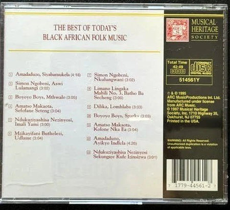 Various Artists – The Best Of Today’s Black African Folk Music (CD, 1997, Musical Heritage Society 514561Y) - Maple City Music