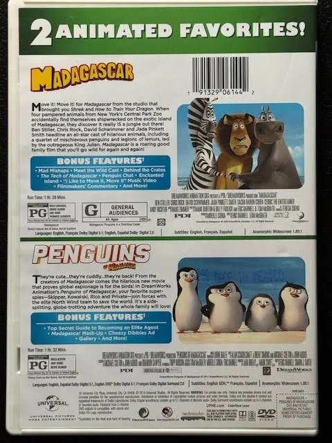Madagascar / Penguins of Madagascar — 2-Movie Collection (Used) - Maple City Music