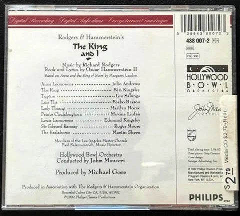Rodgers & Hammerstein - Julie Andrews, Ben Kingsley, Lea Salonga, Peabo Bryson, Hollywood Bowl Orchestra, John Mauceri – The King And I (Used) - Maple City Music