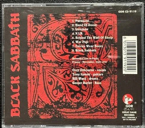 Black Sabbath – War Pigs (CD, 1991, Great Dane Records GDR CD 9119) - Maple City Music