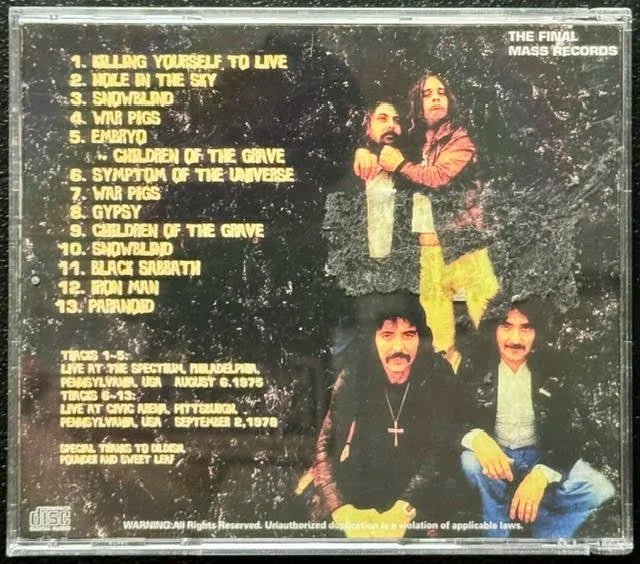 Black Sabbath – War Pigs in Pennsylvania (CD, Unknown Year, The Final Mass Records) - Maple City Music