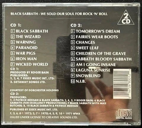 Black Sabbath – We Sold Our Soul For Rock 'N' Roll (2 × CD, Compilation, Reissue, Special Twin Pack, Creative Sounds CD 8001) - Maple City Music