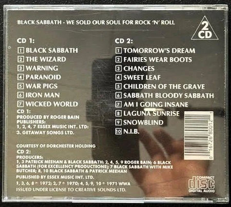 Black Sabbath – We Sold Our Soul For Rock 'N' Roll (2 × CD, Compilation, Reissue, Special Twin Pack, Creative Sounds CD 8001) - Maple City Music