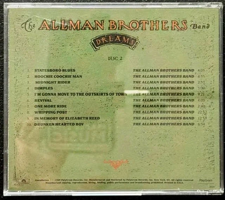 The Allman Brothers Band – Dreams (CD, 1989, Polydor, Disc 2 Only) - Maple City Music
